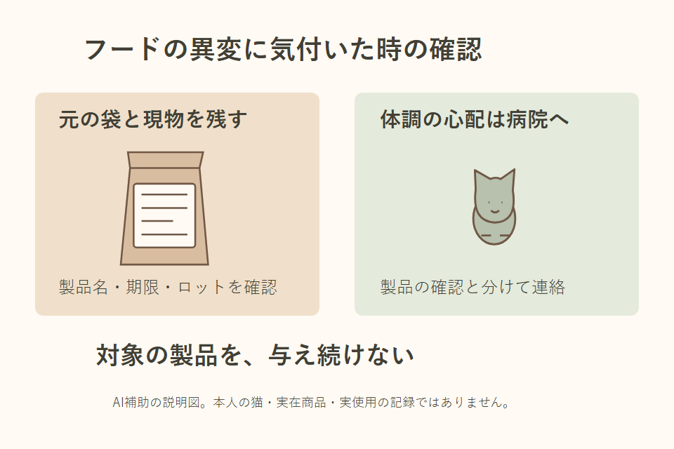フードと袋の情報を残す方法を示す独自説明図