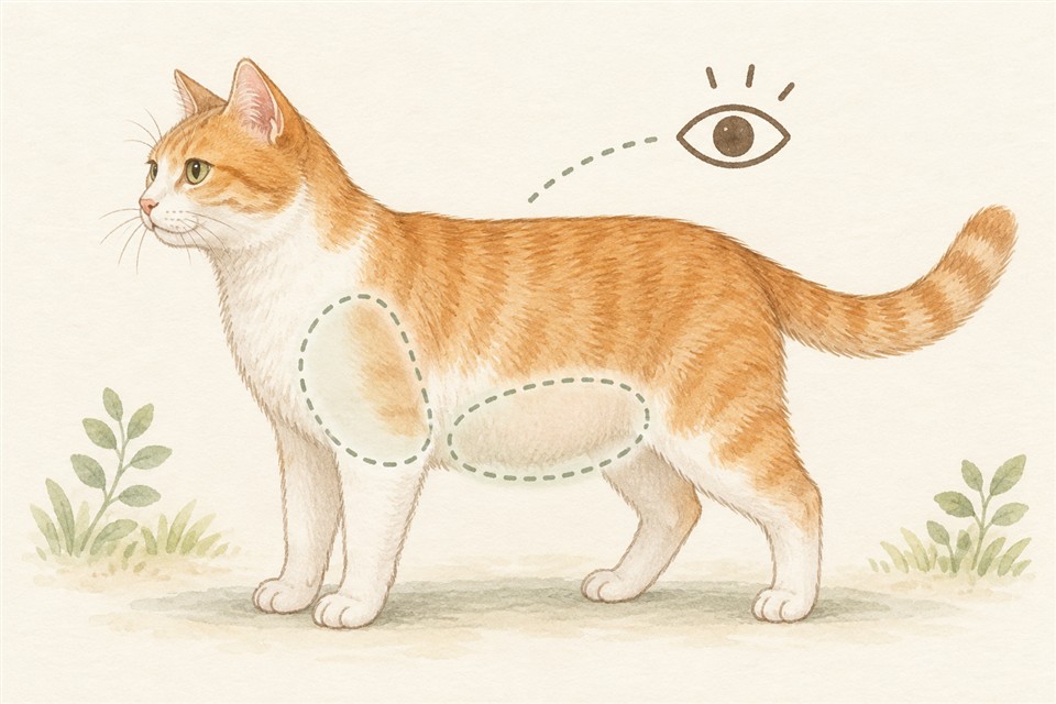 猫の呼吸を観察する説明用イラスト
