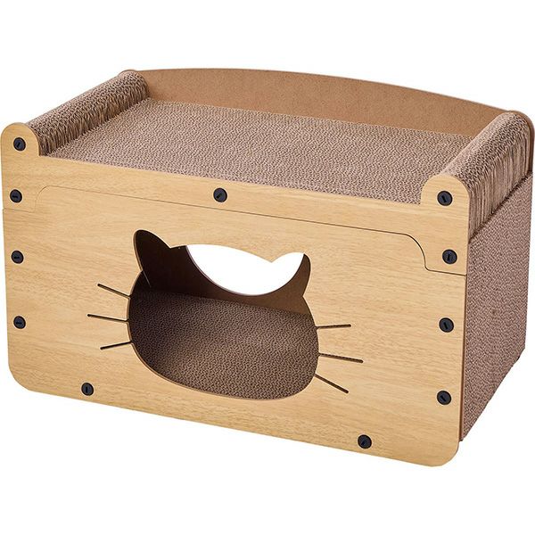 W27630：猫の顔型の窓と、上面のつめみがき