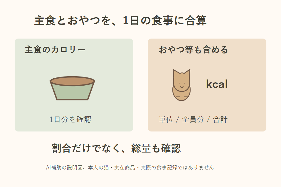 主食とおやつを合算する独自説明図